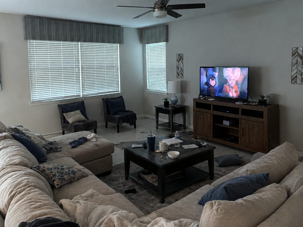 Before — Living room turnover — vacation rental, Davenport