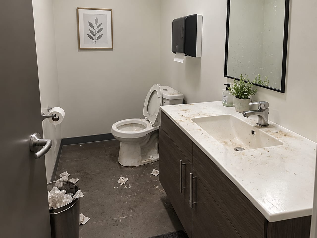 Before — Office restroom refresh — Clermont